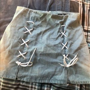 tie up jean skirt